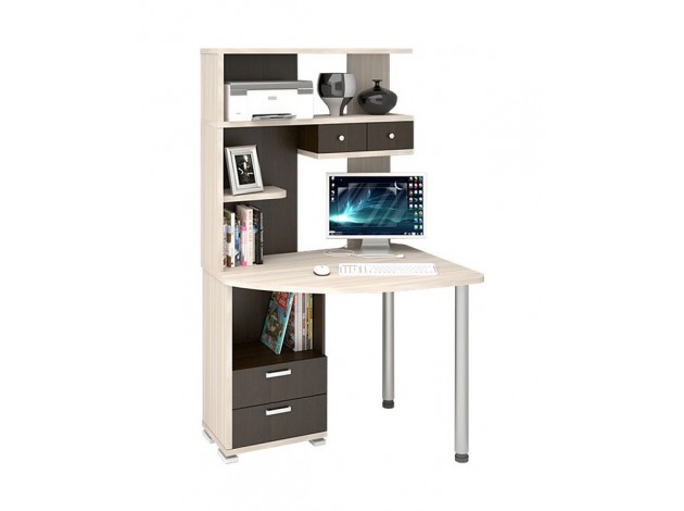 Угловой компьютерный стол с надстройкой и шкафчиками Конрад Мэрдэс ― Покупки для семьи и дома