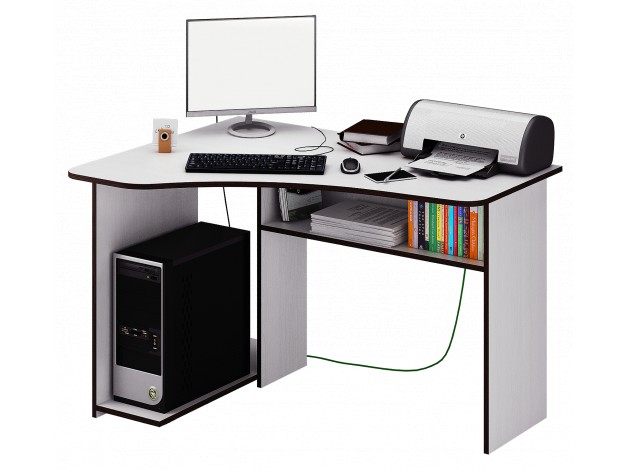 Угловой компьютерный стол с полками и ящиками Триан-1 МФ Мастер ― Покупки для семьи и дома